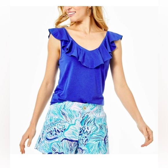 Lilly Pulitzer Pants - NEW Lilly Pulitzer Sz 6 Callahan Stretch Short in Bermuda Blue Fishful